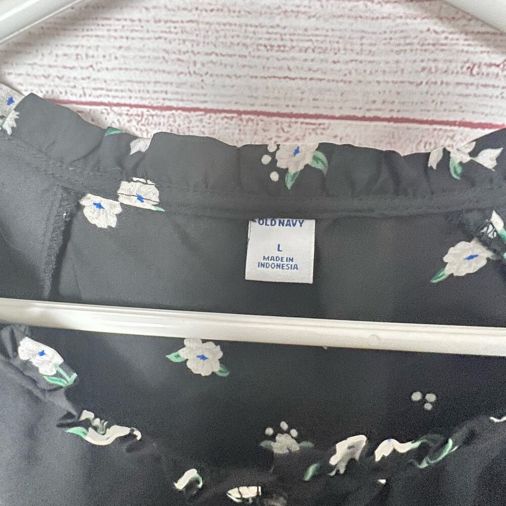 Old Navy Women's Short Sleeve Floral Print Blouse Sz L - Picture 7 of 13